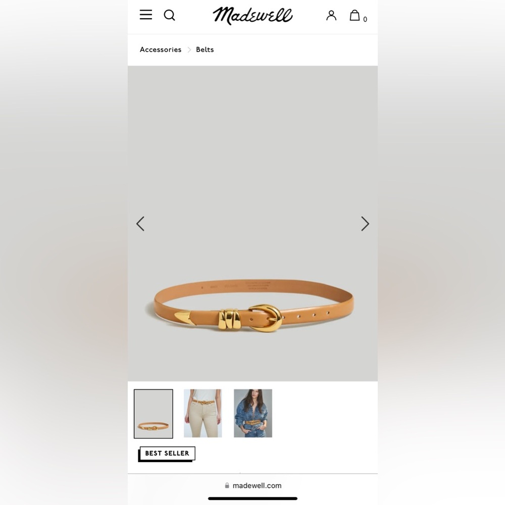 Madewell- Chunky Metal Leather Belt